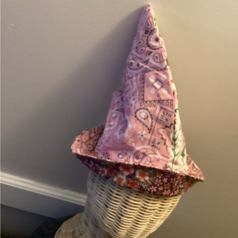 0 - 6 Months  15” 100% Cotton Elf Hat Baby Wizard Mixed Pink Florals